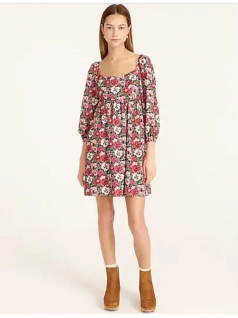 JCREW Puff-sleeve mini dress in Liberty poppy Amelie floral